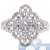 14K White Gold 0.88 ct Diamond Vintage Flower Womens Ring