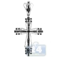 14K White Gold 0.73 ct Black Diamond Mens Cross Pendant