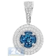 14K White Gold 2.00 ct Topaz Diamond Womens Drop Pendant