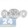 14K White Gold 0.90 ct Diamond Cluster Womens Vintage Engagement Ring