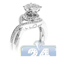 14K White Gold 0.71 ct Diamond Infinity Womens Engagement Ring