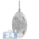 14K White Gold 0.69 ct Diamond Womens Oval Drop Pendant
