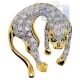 14K Yellow Gold 0.80 ct Diamond Womens Small Panther Pendant