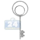 14K White Gold 0.32 ct Diamond Open Key Womens Pendant