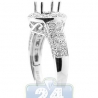 14K White Gold 0.89 ct Diamond Halo Womens Engagement Ring Setting