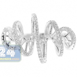 14K White Gold 0.46 ct Diamond Womens Fancy Spiral Ring