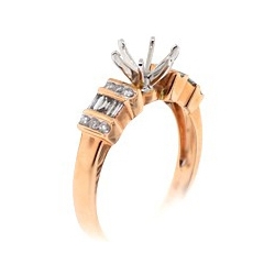 14K Rose Gold 0.40 ct Diamond Semi Mount Engagement Ring