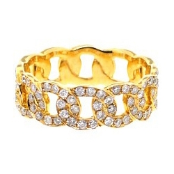 14K Yellow Gold 0.71 ct Diamond Braided Womens Band Ring
