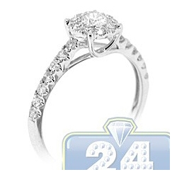 14K White Gold 0.72 ct Diamond Womens Engagement Ring