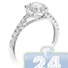 14K White Gold 0.72 ct Diamond Cluster Womens Vintage Engagement Ring