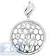 14K White Gold 0.34 ct Diamond Openwork Flower Round Pendant