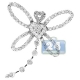 14K White Gold 0.70 ct Diamond Dragonfly Womens Pendant