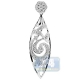 14K White Gold 0.48 ct Diamond Openwork Leaf Womens Pendant