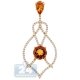 14K Yellow Gold 3.50 ct Citrine Diamond Chandelier Pendant