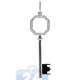 14K White Gold 0.20 ct Diamond Slim Key Womens Pendant