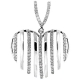 14K White Gold 0.61 ct Diamond Striped Heart Womens Pendant