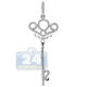 14K White Gold 0.28 ct Diamond Key Pendant 1 3/4 Inches