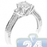 14K White Gold 0.62 ct Diamond Cluster Womens Vintage Engagement Ring