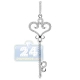 14K White Gold 0.28 ct Diamond Vintage Style Key Pendant