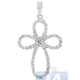 14K White Gold 0.36 ct Diamond Open Cross Womens Pendant