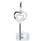 14K White Gold 0.16 ct Diamond Heart Key Womens Pendant