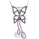 14K White Gold 1.44 ct Blue Pink Sapphire Butterfly Pendant