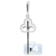 14K White Gold 0.25 ct Diamond French Key Womens Pendant