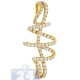 14K Yellow Gold 1.00 ct Diamond Treble Clef Womens Pendant