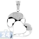 14K White Gold 0.33 ct Diamond Open Heart Womens Pendant