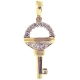 14K Yellow Gold 0.25 ct Diamond Small Key Womens Pendant