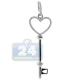 14K White Gold 0.16 ct Diamond Heart Key Womens Pendant