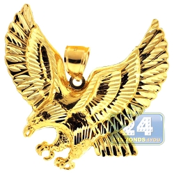 10K Yellow Gold American Eagle Mens Pendant