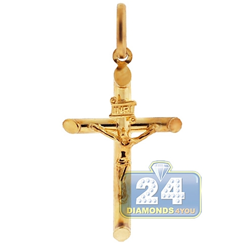 10k Yellow Gold Jesus Christ Crucifix Cross Small Pendant