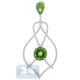 14K White Gold 3.50 ct Peridot Diamond Chandelier Pendant