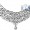 Womens Mixed Diamond Mesh Necklace 18K White Gold 44.77ct 18"