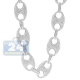 14K White Gold 20.00 ct Diamond Anchor Link Mens Chain