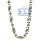 14K Two Tone Gold 17.51 ct Diamond Bead Link Mens Chain 30 Inches