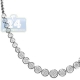 14K White Gold 5.58 ct Diamond Graduated Circle Womens Necklace
