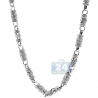 Mens Diamond Bar Link Chain Solid 14K White Gold 10.9ct 7mm 30"
