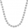 Womens Diamond Square Link Tennis Necklace 14K White Gold 8.57ct