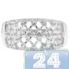 14K White Gold 0.37 ct Diamond Womens Openwork Mesh Band Ring