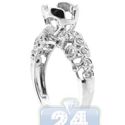 14K White Gold 0.33 ct Diamond Vintage Engagement Ring Setting