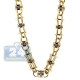 14K Yellow Gold 7.10 ct Diamond Open Bar Link Mens Chain