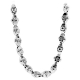 14K White Gold 2.00 ct Diamond Hexagon Bead Link Mens Chain
