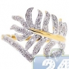 14K Yellow Gold 0.51 ct Diamond Womens Openwork Leaf Wrap Ring