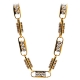 14K Yellow Gold 6.17 ct Diamond Rectangle Link Mens Chain