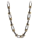 14K Two Tone Gold 2.23 ct Moving Diamond Rectangle Link Chain