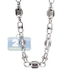 14K White Gold 2.85 ct Diamond Geometric Link Mens Chain