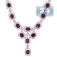 18K White Gold 8.39 ct Ruby Diamond Womens Lariat Necklace