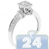 14K White Gold 0.53 ct Diamond Cluster Multistone Womens Engagement Ring